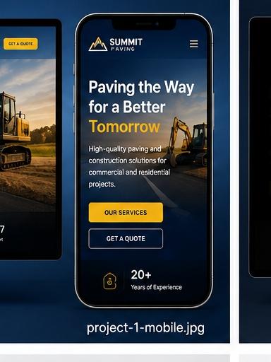 Construction Services Website mobile interface