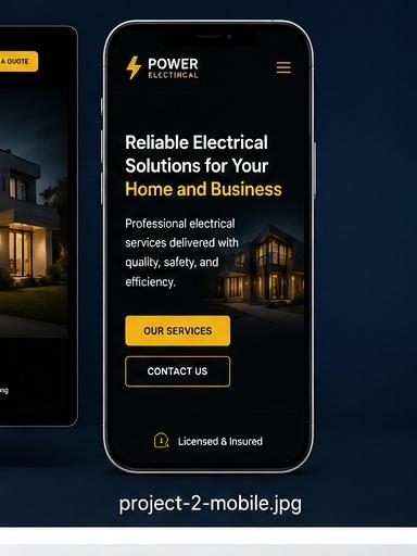 Electrical Contractor Website mobile interface